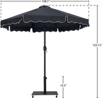 Amalfi - Aluminum Patio Umbrella - Black Base / Black Pole