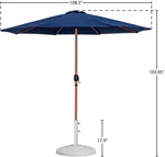 Fiji - Aluminum Patio Umbrella With Round White And Teak Base