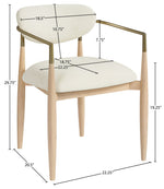 Riccio - Fabric Dining Arm Chair (Set of 2) - Natural Frame