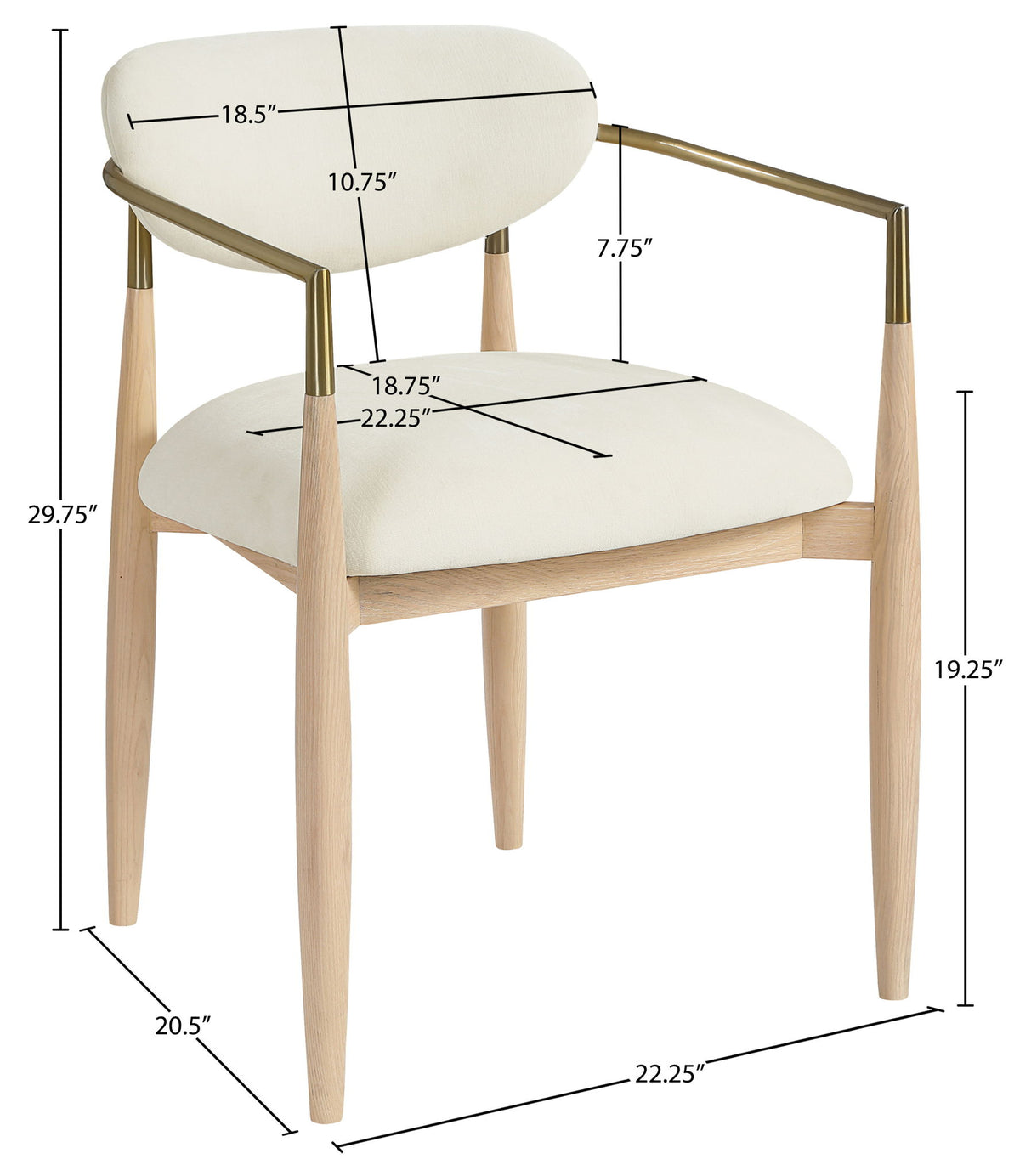 Riccio - Fabric Dining Arm Chair (Set of 2) - Natural Frame