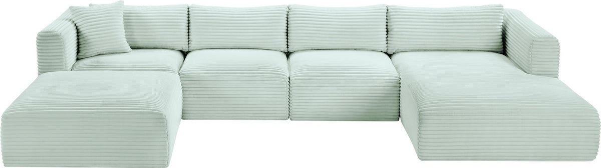 Shaggy - 5 Piece Modular Sectional With Chaise And Ottoman