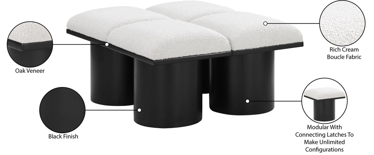 Pavilion - 4 Piece Modular Bench With Black Base