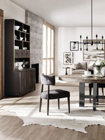 Curata - Upholstered Chair - Dark Gray / Dark Brown