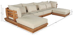 Mirella - 6 Piece Water Resistant Fabric Upholstered Outdoor Patio Modular Sectional
