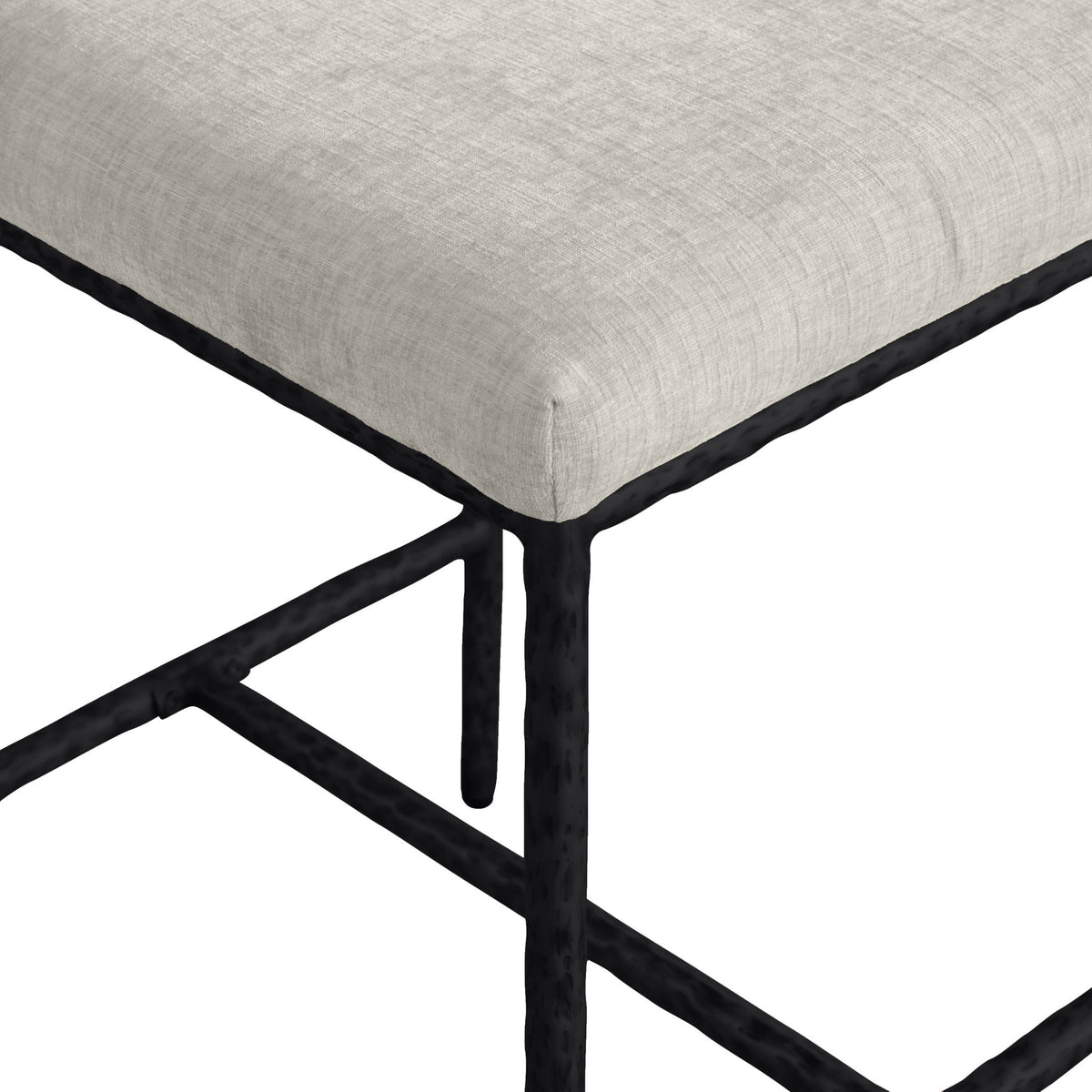 Reeves - Chenille Fabric Upholstered Counter Stool (Set of 2) - Black Base