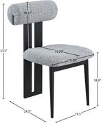 Dario - Boucle Dining Chair With Black Frame (Set of 2)