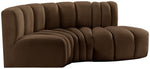 Arc - Velvet 3 Piece Modular L-Shaped Sofa