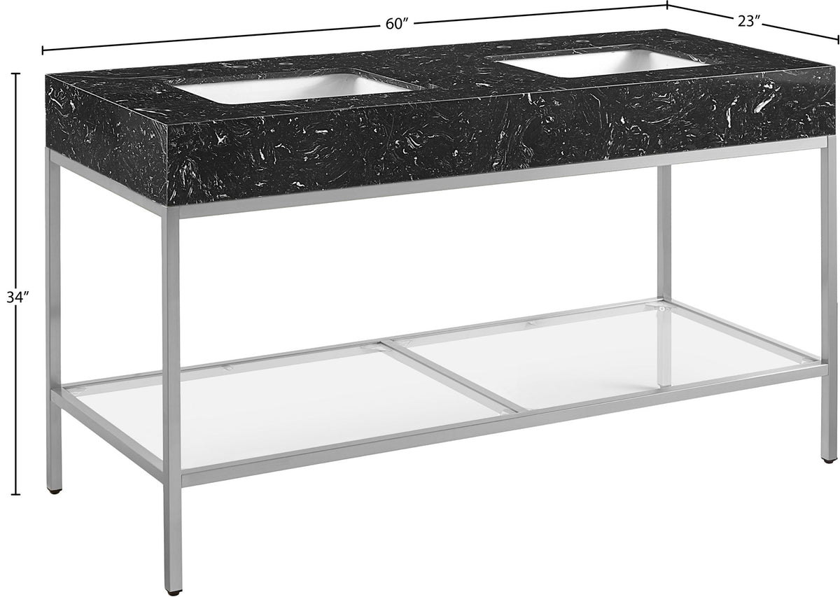 Marmo - Engineered Marble Bathroom Vanity With Chrome Base