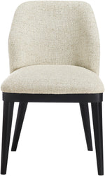Valeo - Linen Textured Fabric Upholstered Dining Chair (Set of 2) - Painted Black Base
