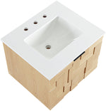 Leonardo - Engineered Stone And Solid Wood 24" Wall Mounted Bathroom Vanity