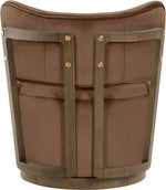Elara - Velvet Upholstered Swivel Accent Chair - Stained Brown