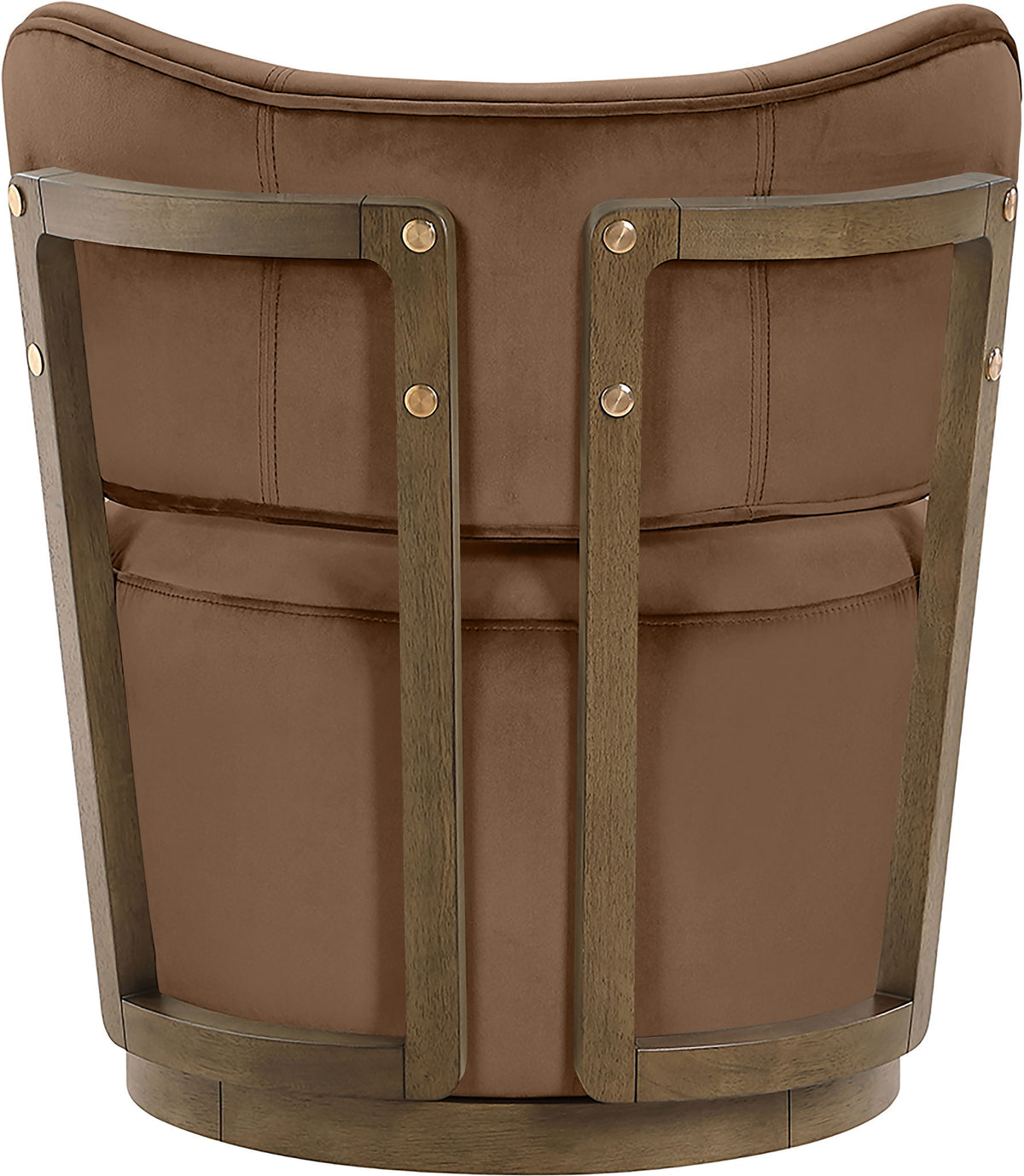 Elara - Velvet Upholstered Swivel Accent Chair - Stained Brown
