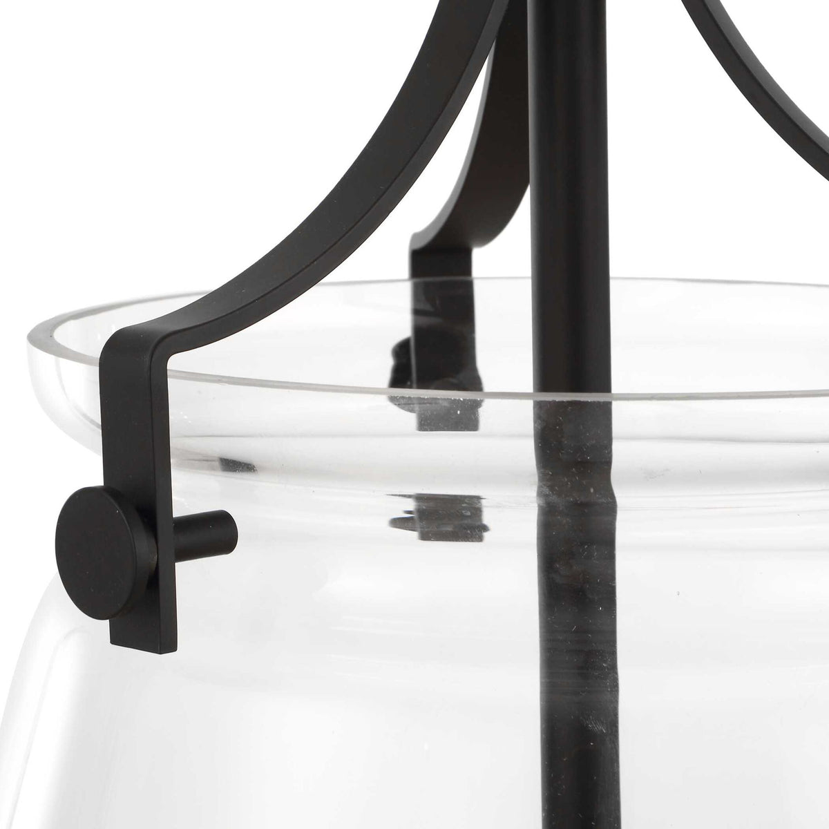 Dewdrop - 1 Light Glass Shade Pendant - Black