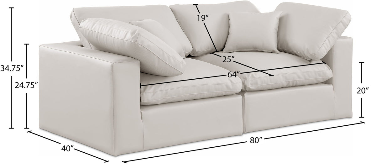 Comfy - Faux Leather Modular Sofa 2 Seats