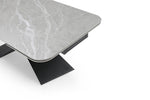 9422 - Ceramic & Metal Dining Table - Gray / Black