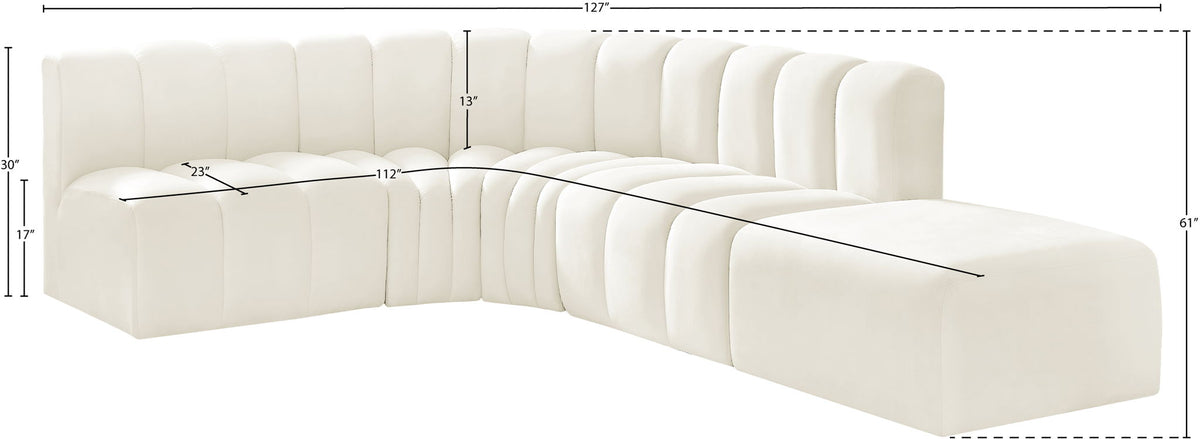 Arc - Velvet 5 Piece Corner Modular Sofa