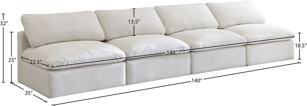 Plush - Modular Armless 4 Seat Sofa