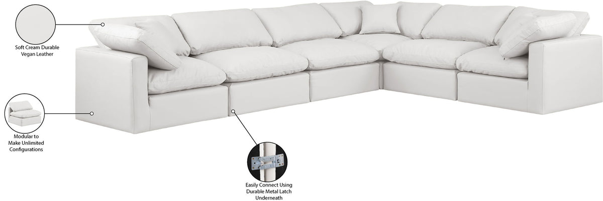 Indulge - Faux Leather 6 Piece Modular Corner Sectional