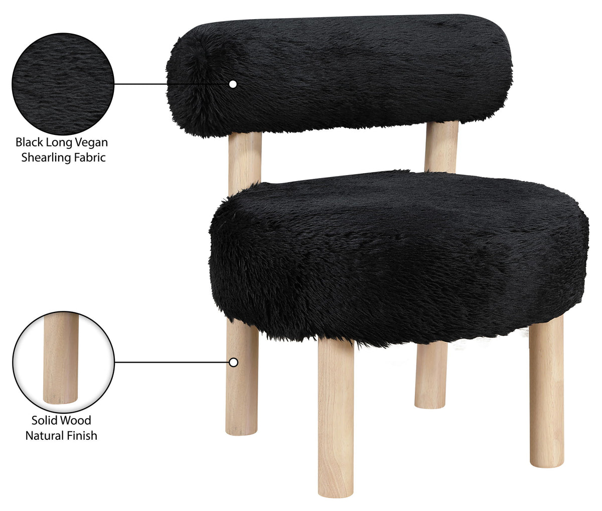Ambre - Shearling Fabric Accent Chair