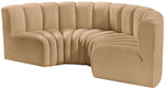 Arc - Velvet 4 Piece U-Shaped Modular Sofa