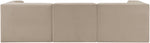 Rummi - Velvet Performance Fabric Upholstered 3 Piece Modular Sofa