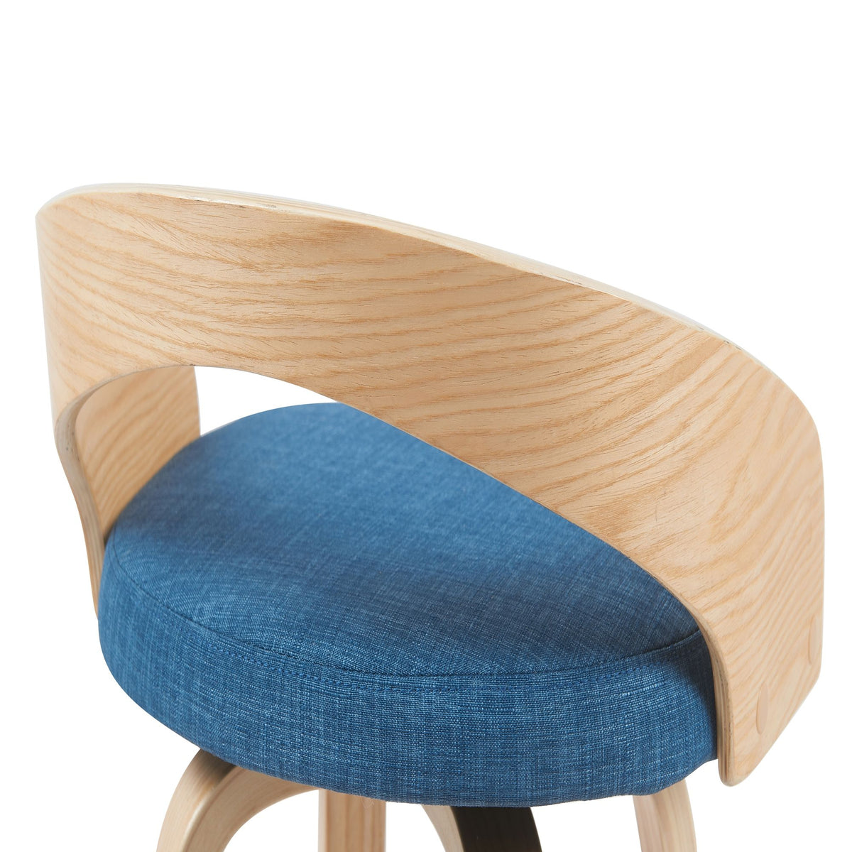 Sonia - Modern Swivel Counter Height Bar Stool - Patterned Oak Wood Finish