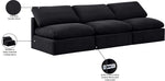 Indulge - Velvet 3 Seat Modular Armless Sofa