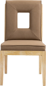 Gwendolyn - Faux Leather Dining Side Chair With Natural Frame (Set of 2)