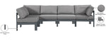 Nizuc - Outdoor Patio 5 Piece Modular Sectional With Gray Frame