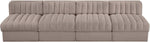 Rummi - Armless Velvet Performance Fabric Upholstered 4 Piece Modular Sofa