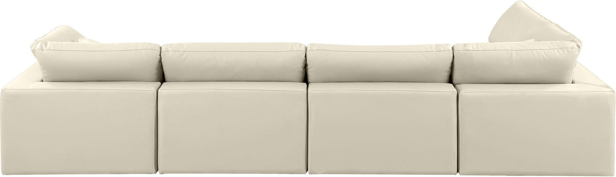 Comfy - 5 Piece Faux Leather Modular Sectional