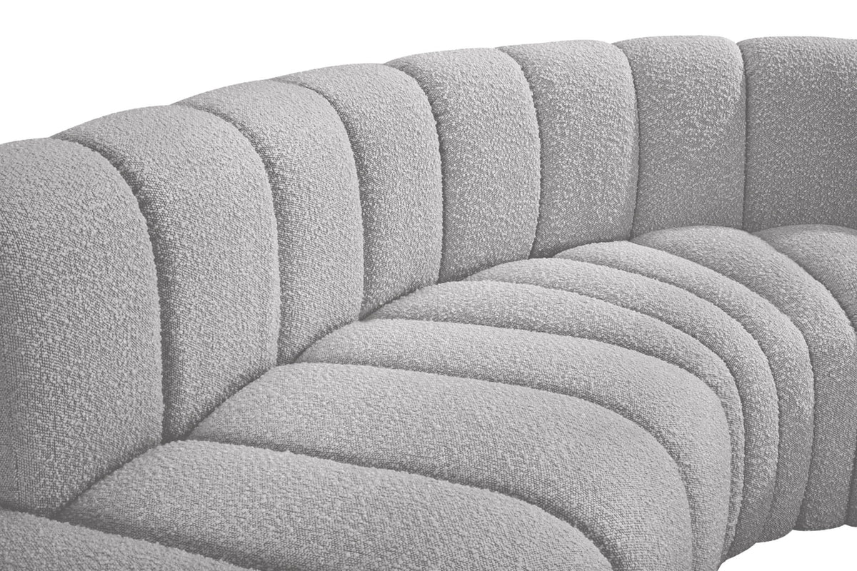 Arc - Boucle Fabric 8 Piece Curved Modular Sofa