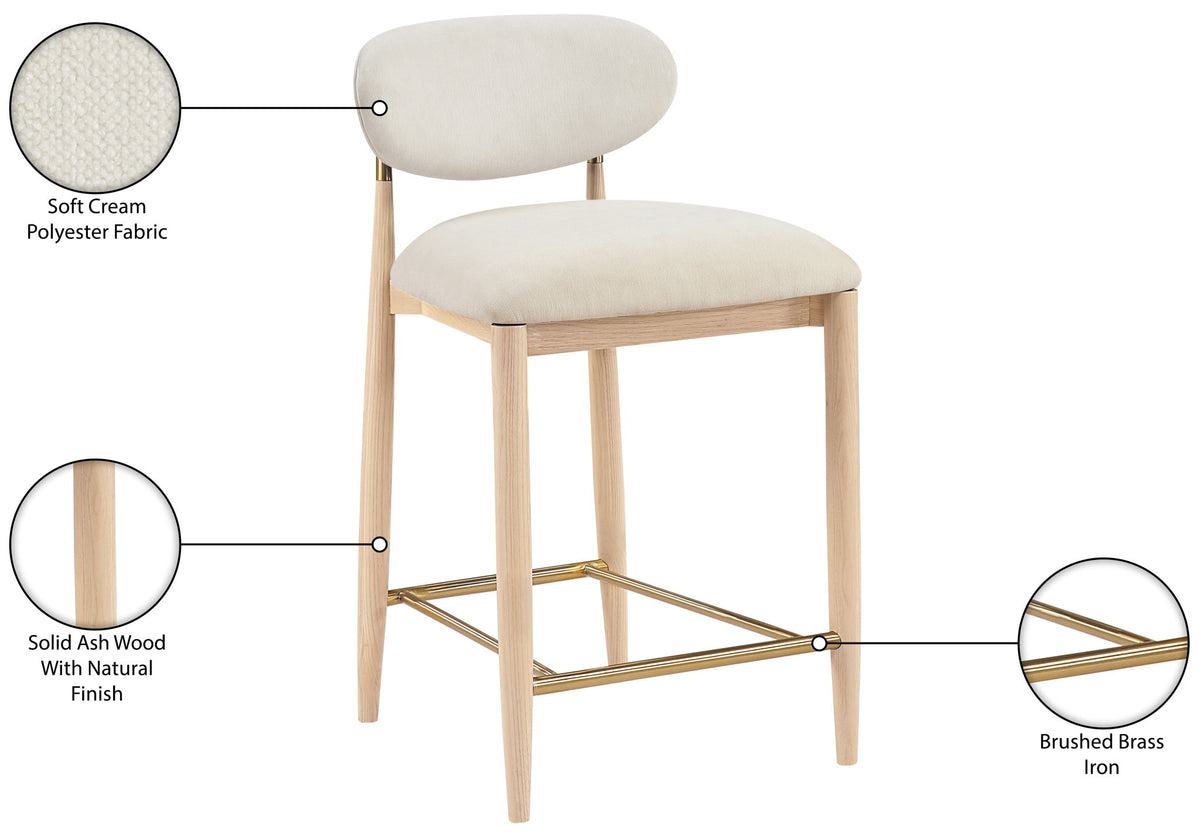 Riccio - Fabric Stool - Natural Frame