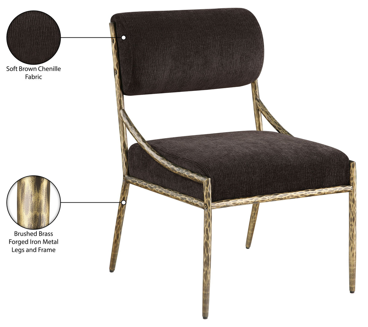 Bastille - Upholstered Dining Side Chair (Set of 2) - Brass Frame