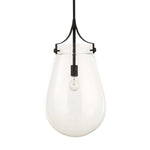 Dewdrop - 1 Light Glass Shade Pendant - Black