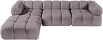 Orin - Velvet 4 Piece Modular Sectional With Chaise