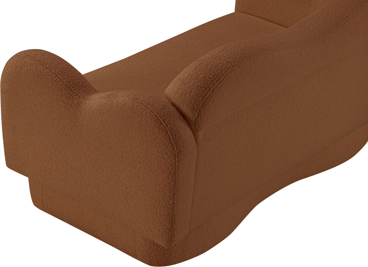 Bloom - Teddy Fabric Loveseat - Saddle