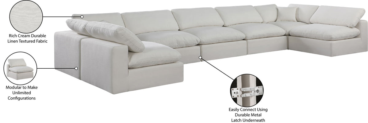 Comfy - 7 Piece Linen Modular Armless Sectional