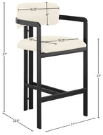 Aurum - Vegan Leather Upholstered Counter Stool With Graphite Black Base