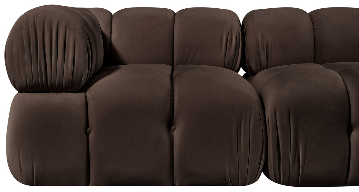 Orin - Velvet Performance Fabric Upholstered 2 Piece Modular Sofa (2 Corner Chairs)