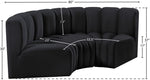 Arc - Velvet 3 Piece Modular U-Shaped Sofa