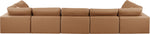 Comfy - 7 Piece Faux Leather Modular Armless Sectional