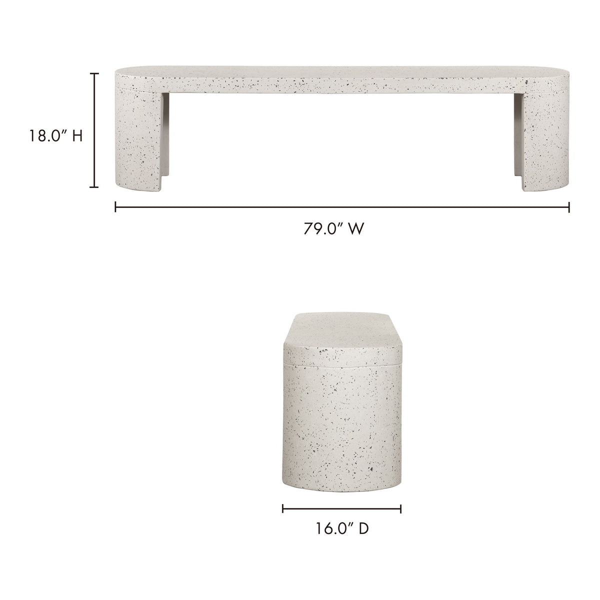 Lyon - Outdoor Bench - White