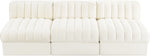 Rummi - Velvet Performance Fabric Upholstered 3 Piece Modular Armless Sofa