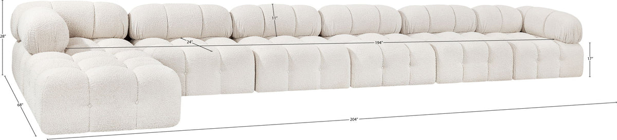 Ames - 7 Piece Boucle Fabric Modular L-Shaped Sectional