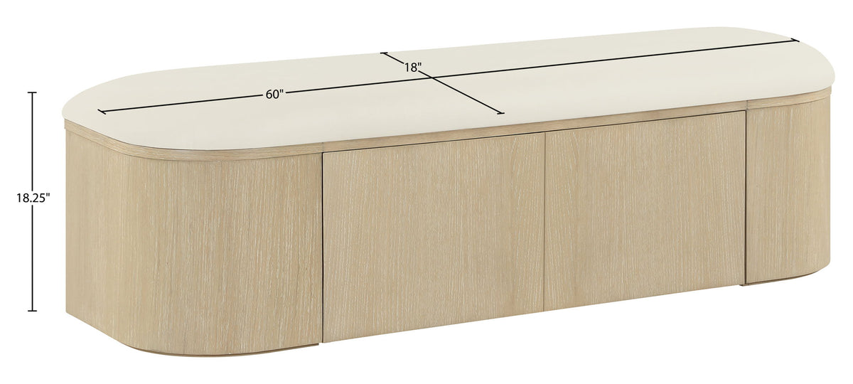 Velden - Upholstered Storage Bench With Stained Natural Base