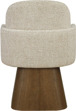 Marlowe - Linen Textured Fabric Upholstered Swivel Dining Arm Chair - Stained Brown