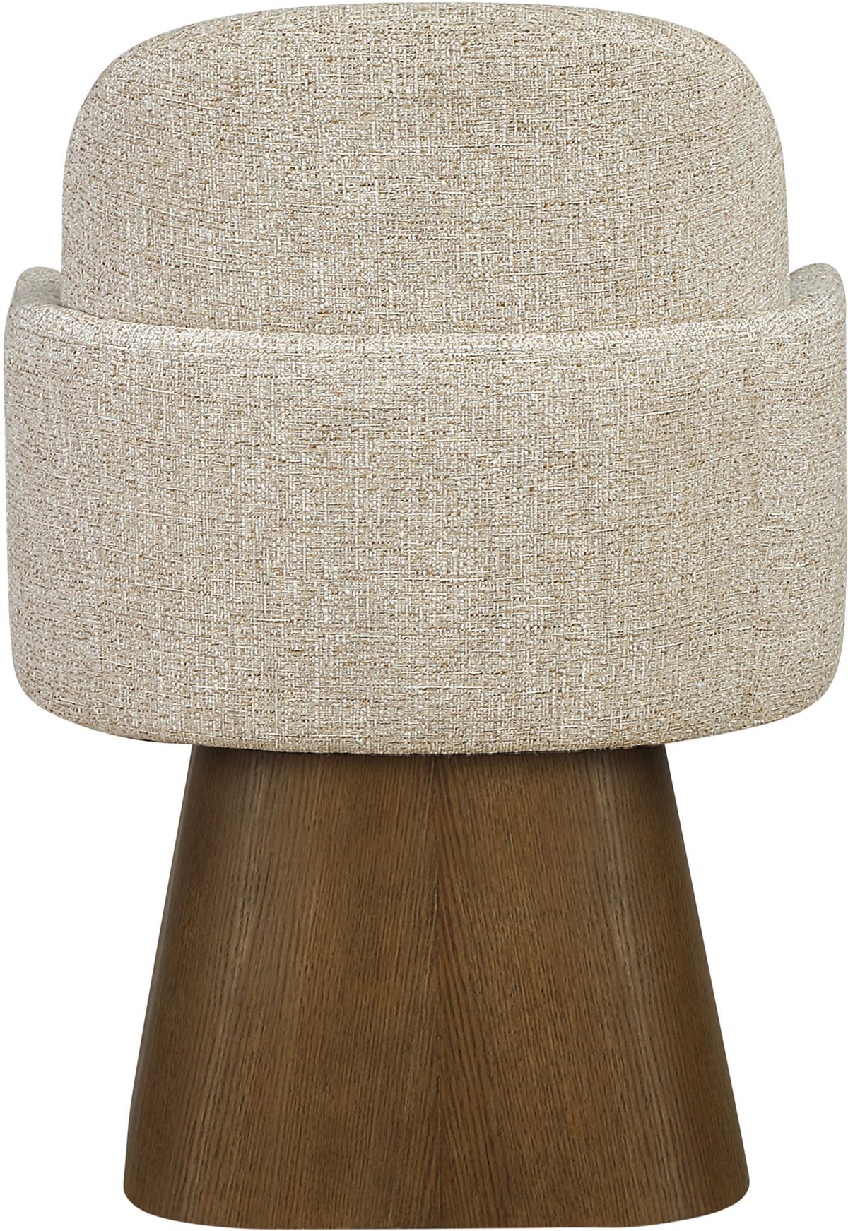 Marlowe - Linen Textured Fabric Upholstered Swivel Dining Arm Chair - Stained Brown