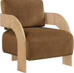 Cedra - Velvet Performance Fabric Upholstered Accent Chair - Natural Frame