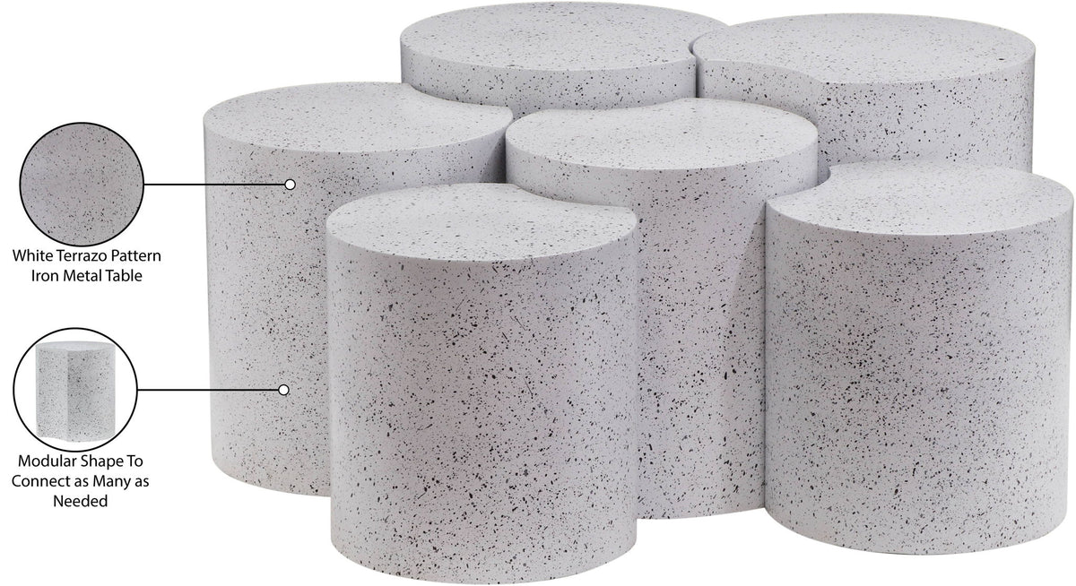 Dimple - 20" 6 Piece Modular Coffee Table - Terazzo Finish
